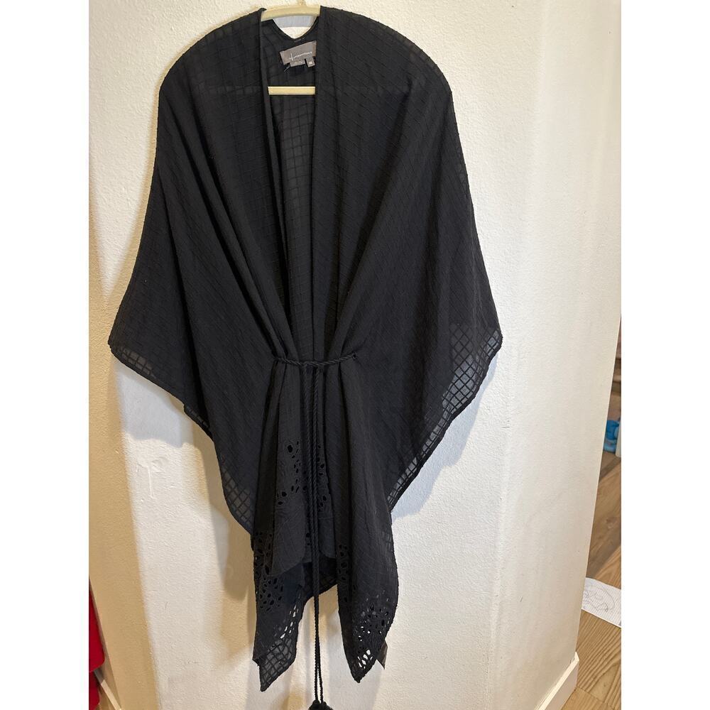 Anthropologie Kimono Black with eyelet details, one aize - Picture 2 of 9